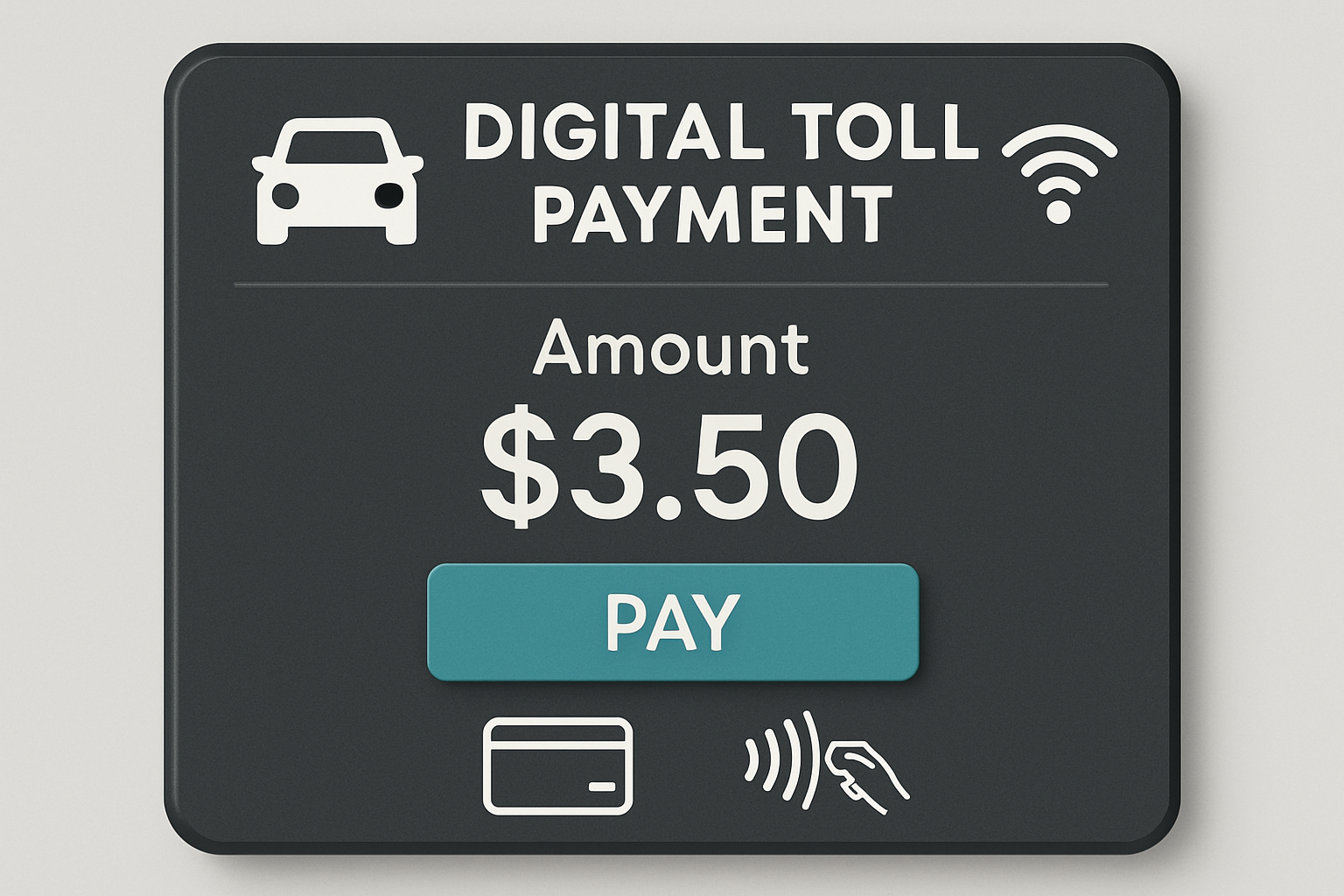 Digital toll payment system interface