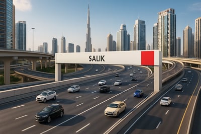 Modern toll road system in Dubai with smooth traffic flow